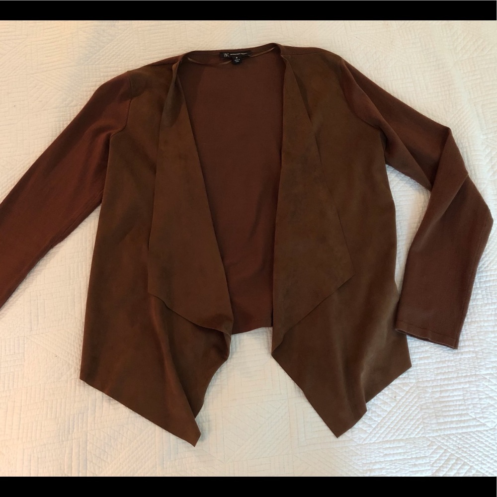 Faux suede cardigan